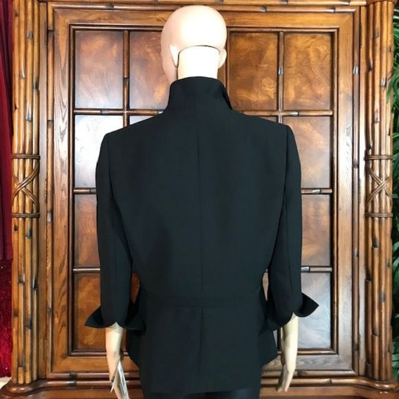 Kasper Portofino Black Gunmetal Bamboo Button D-Ring Waist Jacket - Picture 4 of 16